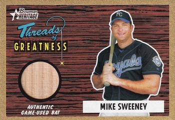 2004 Bowman Heritage - Threads of Greatness Gold #TG-MS Mike Sweeney Front