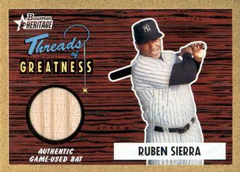 2004 Bowman Heritage - Threads of Greatness Gold #TG-RS Ruben Sierra Front