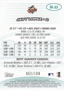 2004 Bowman's Best - Green #BB-JLO Javy Lopez Back