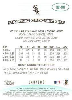 2004 Bowman's Best - Green #BB-MO Magglio Ordonez Back