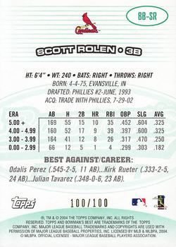 2004 Bowman's Best - Green #BB-SR Scott Rolen Back