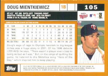 2002 Topps #105 Doug Mientkiewicz Back