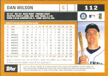 2002 Topps #112 Dan Wilson Back