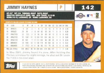 2002 Topps #142 Jimmy Haynes Back