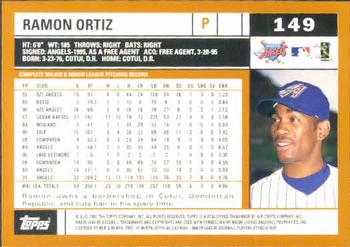 2002 Topps #149 Ramon Ortiz Back
