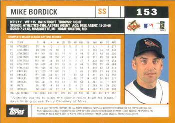 2002 Topps #153 Mike Bordick Back