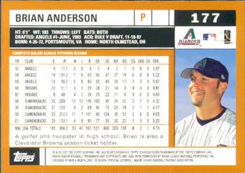 2002 Topps #177 Brian Anderson Back