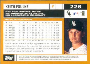 2002 Topps #226 Keith Foulke Back