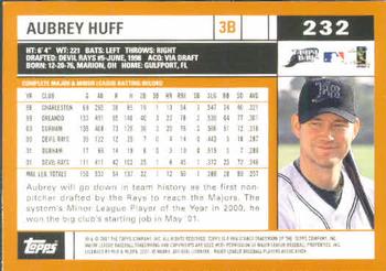 2002 Topps #232 Aubrey Huff Back