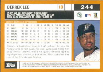 2002 Topps #244 Derrek Lee Back