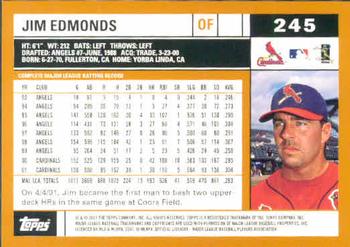 2002 Topps #245 Jim Edmonds Back