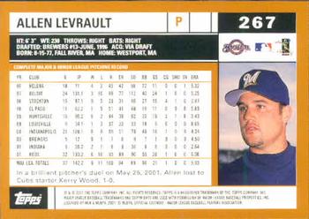 2002 Topps #267 Allen Levrault Back