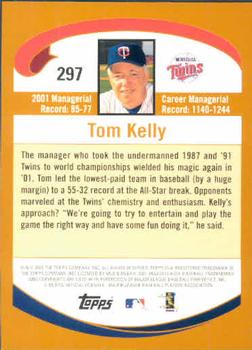 2002 Topps #297 Tom Kelly Back