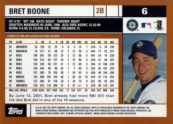 2002 Topps #6 Bret Boone Back