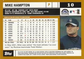 2002 Topps #10 Mike Hampton Back