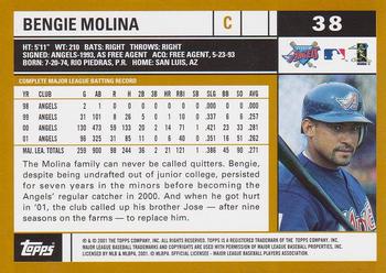 2002 Topps #38 Bengie Molina Back