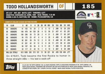 2002 Topps #185 Todd Hollandsworth Back