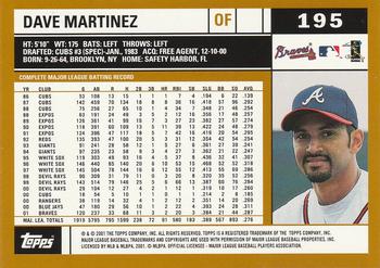 2002 Topps #195 Dave Martinez Back