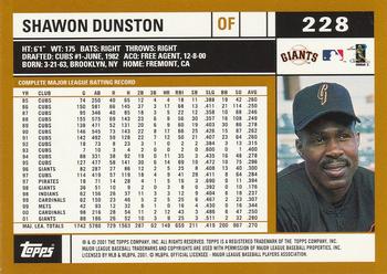 2002 Topps #228 Shawon Dunston Back