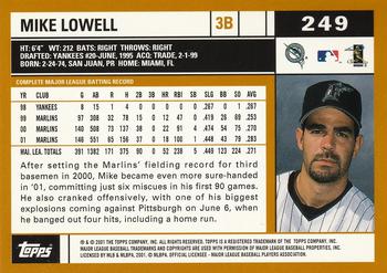 2002 Topps #249 Mike Lowell Back