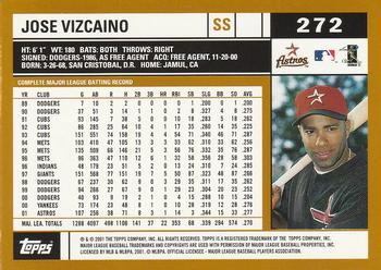 2002 Topps #272 Jose Vizcaino Back