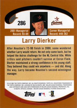 2002 Topps #286 Larry Dierker Back
