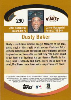 2002 Topps #290 Dusty Baker Back