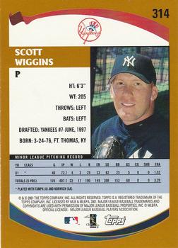 2002 Topps #314 Scott Wiggins Back