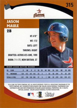 2002 Topps #315 Jason Maule Back