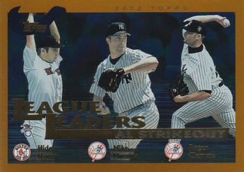 2002 Topps #342 Hideo Nomo / Mike Mussina / Roger Clemens Front