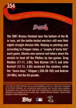 2002 Topps #354 Atlanta Braves Back