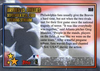 2002 Topps #359 Braves vs. Phillies Back