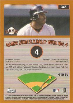 2002 Topps #365 Barry Bonds Back