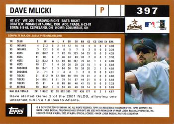 2002 Topps #397 Dave Mlicki Back