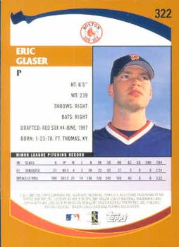 2002 Topps #322 Eric Glaser Back