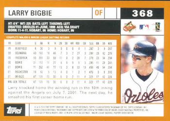 2002 Topps #368 Larry Bigbie Back