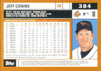 2002 Topps #384 Jeff Conine Back