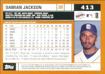 2002 Topps #413 Damian Jackson Back