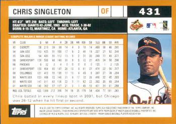 2002 Topps #431 Chris Singleton Back