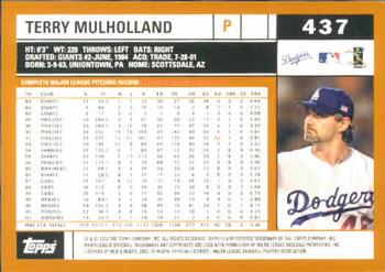 2002 Topps #437 Terry Mulholland Back