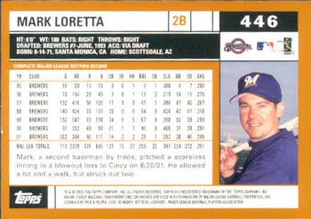 2002 Topps #446 Mark Loretta Back