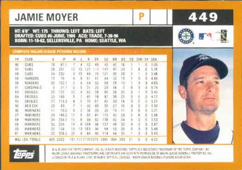 2002 Topps #449 Jamie Moyer Back
