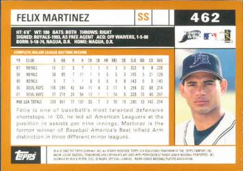 2002 Topps #462 Felix Martinez Back