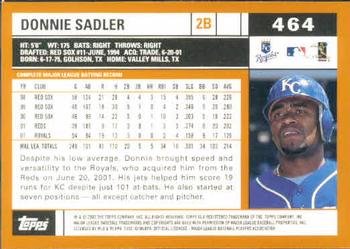 2002 Topps #464 Donnie Sadler Back