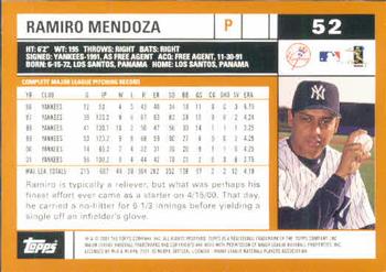 2002 Topps #52 Ramiro Mendoza Back