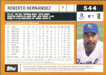 2002 Topps #544 Roberto Hernandez Back