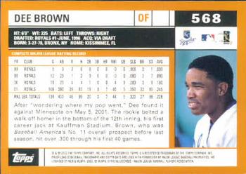 2002 Topps #568 Dee Brown Back