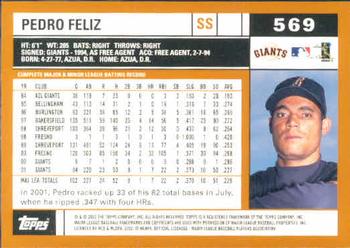 2002 Topps #569 Pedro Feliz Back