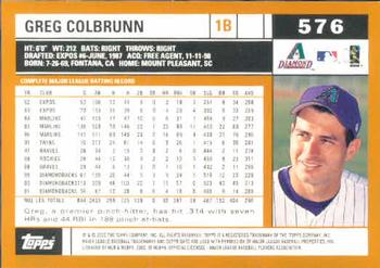 2002 Topps #576 Greg Colbrunn Back