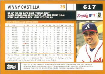 2002 Topps #617 Vinny Castilla Back